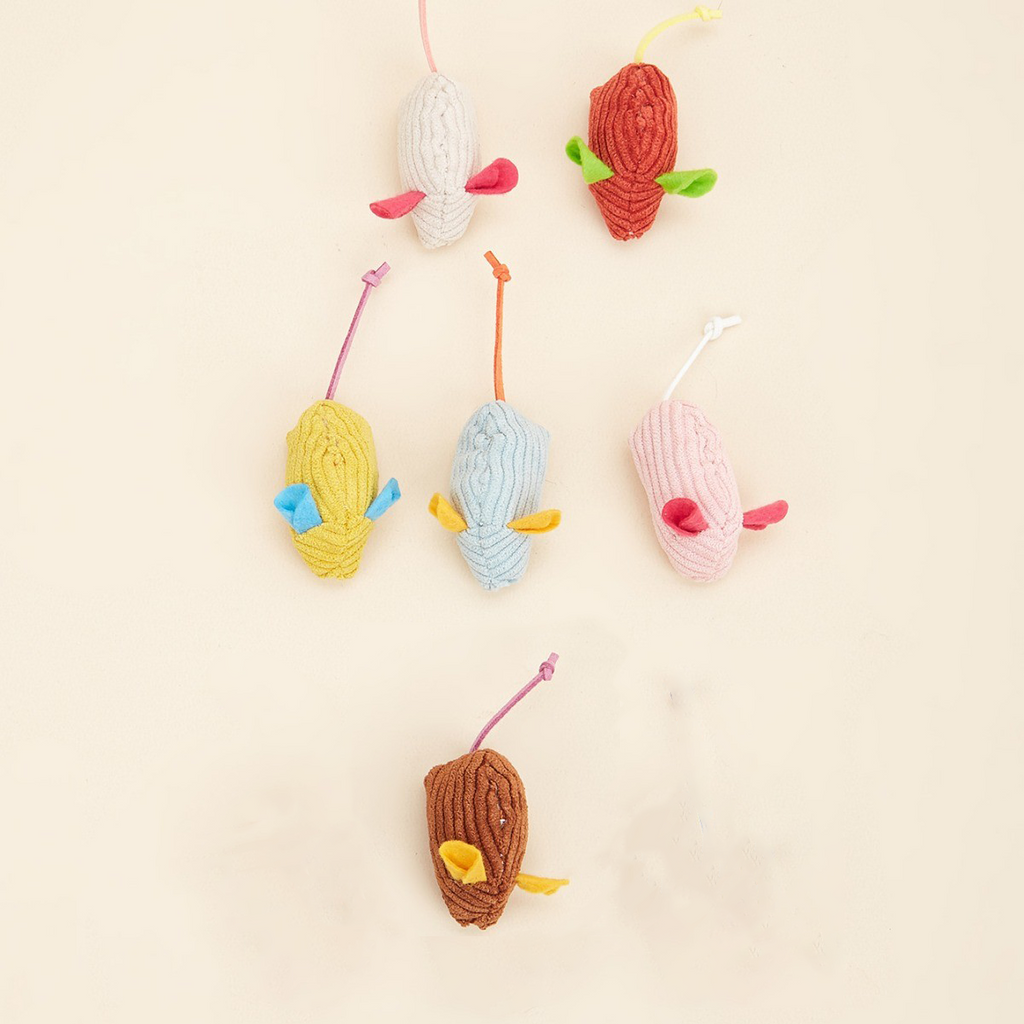 Catnip Mouse Party Pack (6-Pack) | Plush Cat Toys with Silvervine | FurSprout